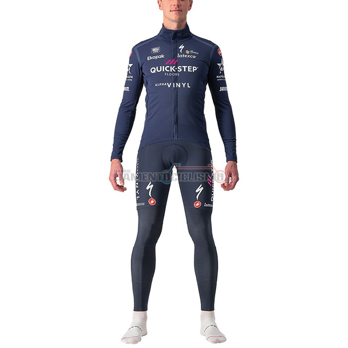 Abbigliamento Ciclismo Deceuninck Quick Step Manica Lunga 2022 Spento Blu